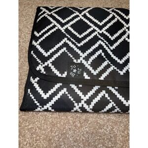 Ju-Ju-Be Portable Diaper Changing Pad Black White Geometric Pixel Diamond 22x12